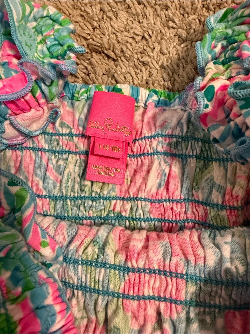 Lilly Pulitzer Pink & Green Floral Maxi Dress for Girls